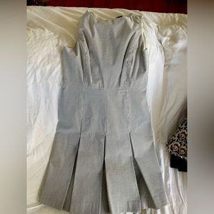 J Crew pleated seersucker dress